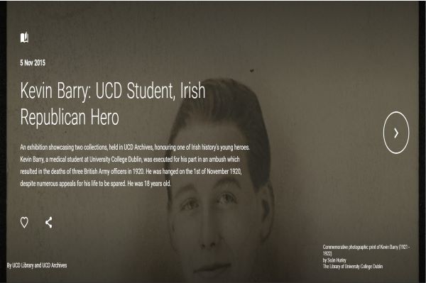 Kevin Barry (1902-1920): UCD Student, Irish Republican Hero 